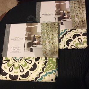 2 Shower Curtains, Green Medallion by Threshold,